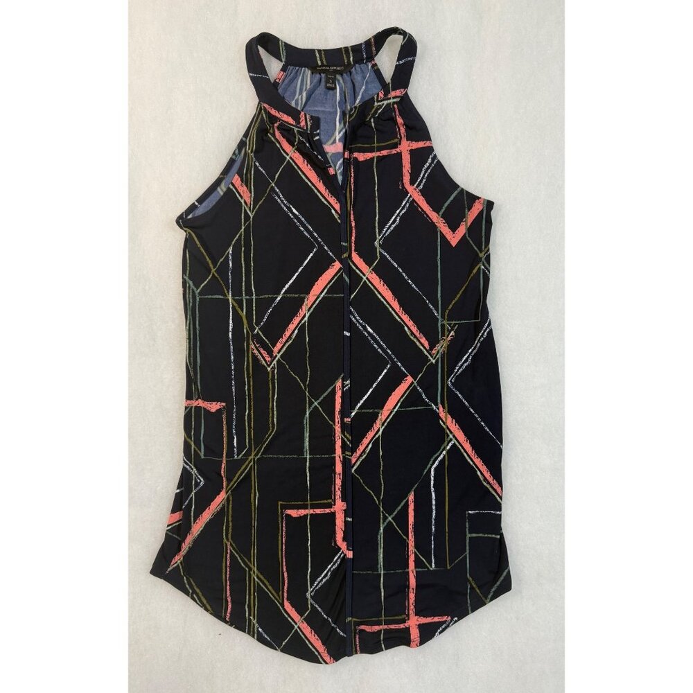 Geometric Print Banana Republic Womens Sleeveless Zip Front Dress S Petite